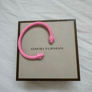 David Yurman Renaissance 5mm Pink Cable Cuff Bracelet 17cm Like New
